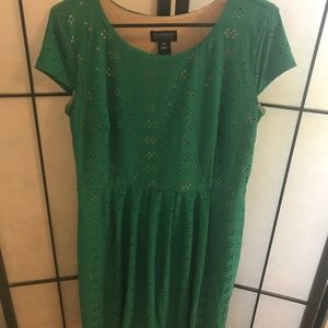 Green Eyelet Midi Dress